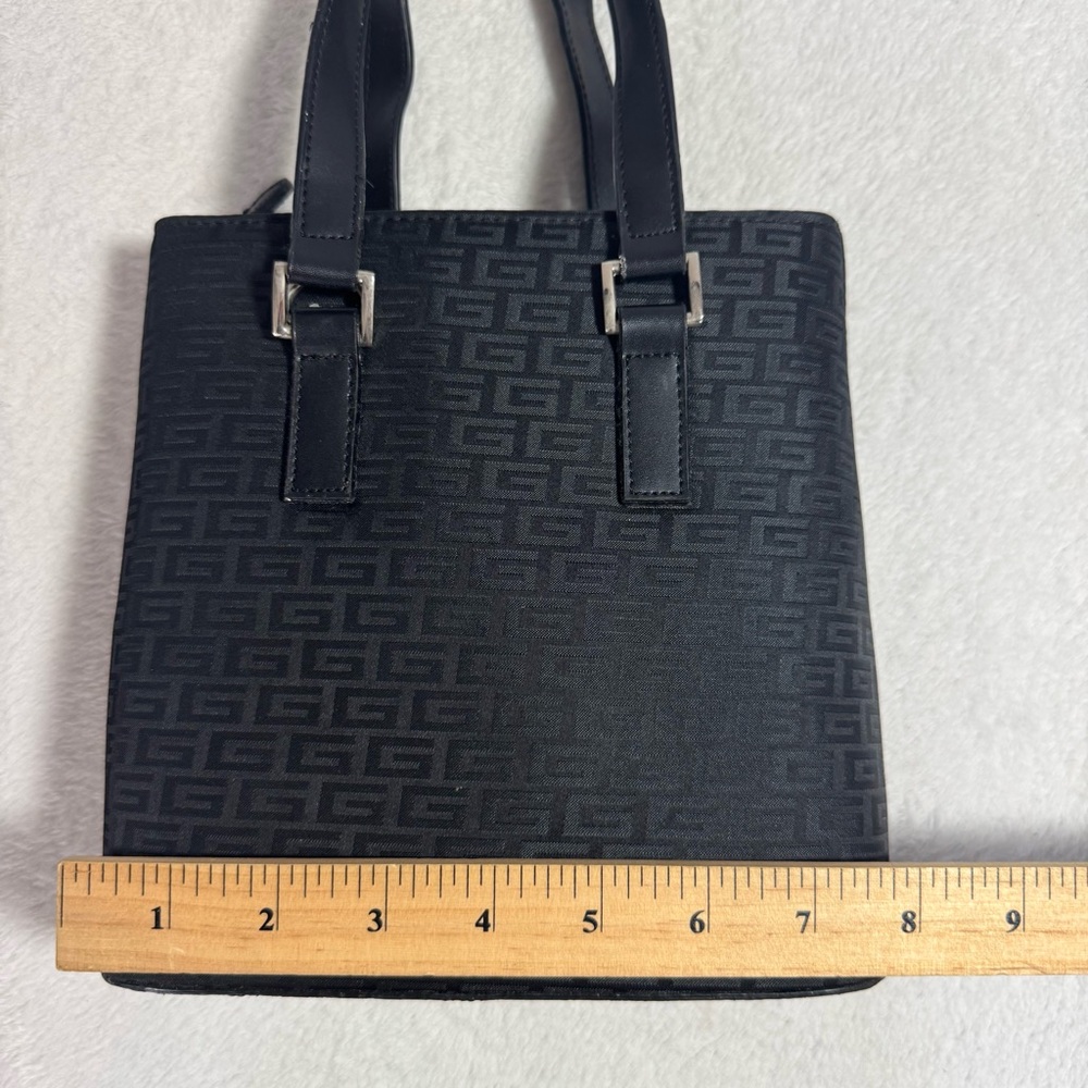 Vintage 90s 2000s Y2K Black Monogram Canvas Purse with Strap - New Deadstock - Picture 5 of 7